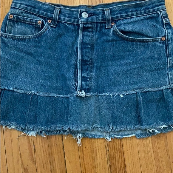 Petros Ruffled Converted Levi’s Mini - Picture 2 of 5